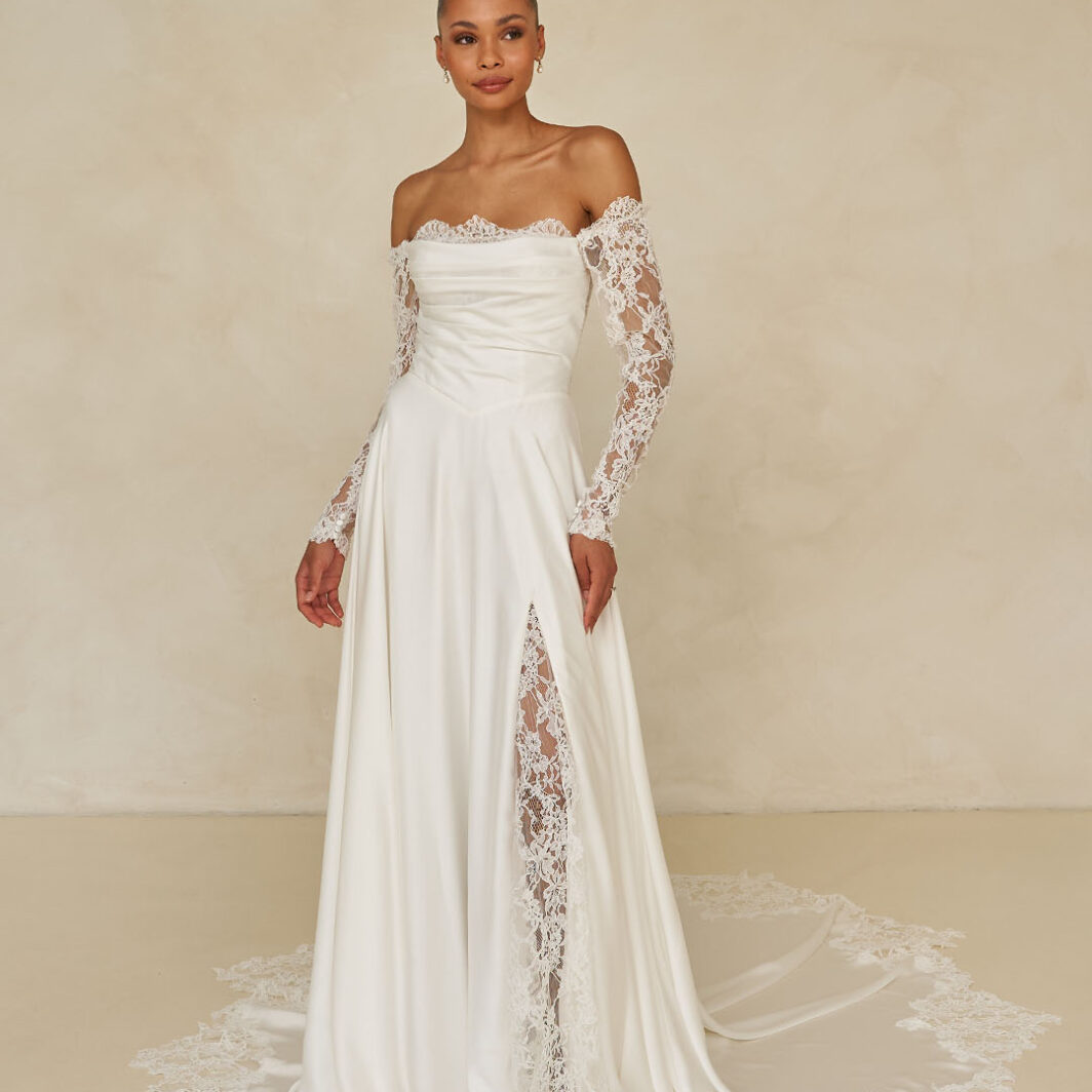 Ward - cleanes Brautkleid mit Spitzendetails und Schlitz