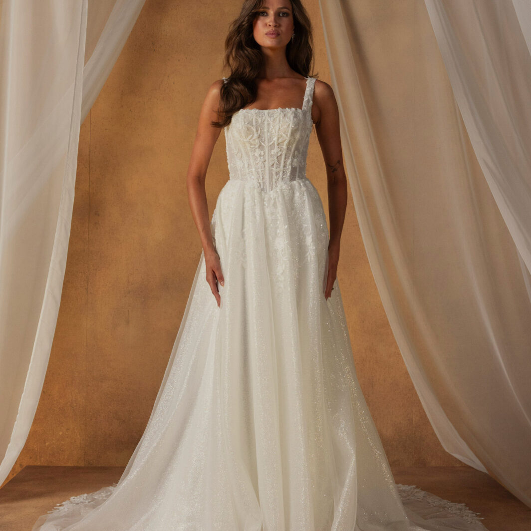 Nixie - leichtes Brautkleid mit Glitzer und Spitze