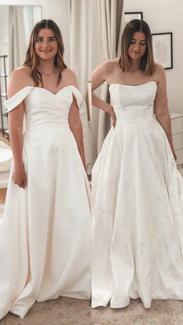 Welches Brautkleid darf in deiner Anprobe nicht fehlen?🤍

1. Milena - Schlichte A-Linie mit Carmenträgern, einem Herzausschnitt und einem sexy Beinschlitz.

2. Aleyna - eine pompöse Prinzessin mit floralem Muster, einem geradem Ausschnitt und Taschen im Rock. 

#brautkleid#bridetobe#braut2026#brautmode#hochzeit#verlobt#verliebt#verheiratet